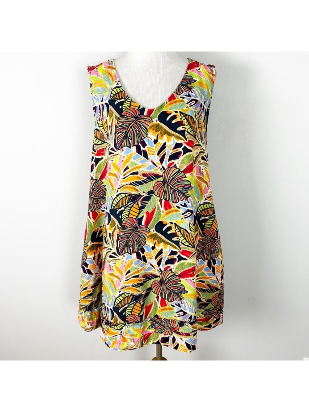 C&C California Tropical Shift Swing Dress Bright Colorful Size‎ Large Women's
